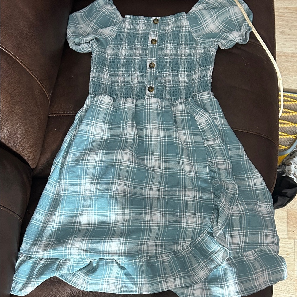 Plaid Blue Kids Dress